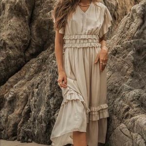 Willa Ruffle dress in ivory